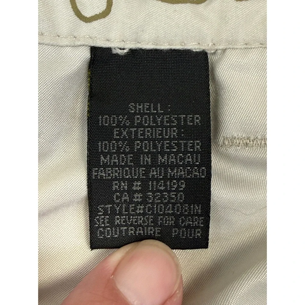 Y2K Quiksilver Mens Tan Cargo Shorts‎ Size 34 Beige Polyester Surf Utility